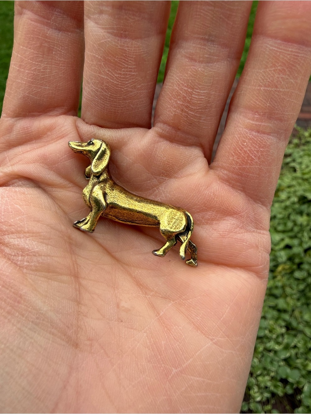 Miniature Gold Dachshund Dog Collectible